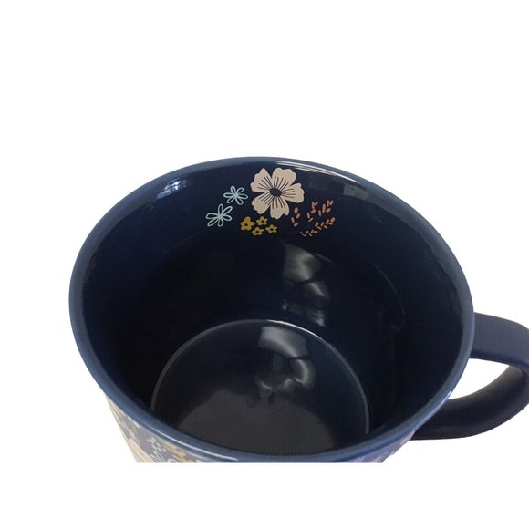 Primo Designs Mug Cup Floral Whimsical White Pink Blue Yellow 15 Oz - Picture 5 of 6